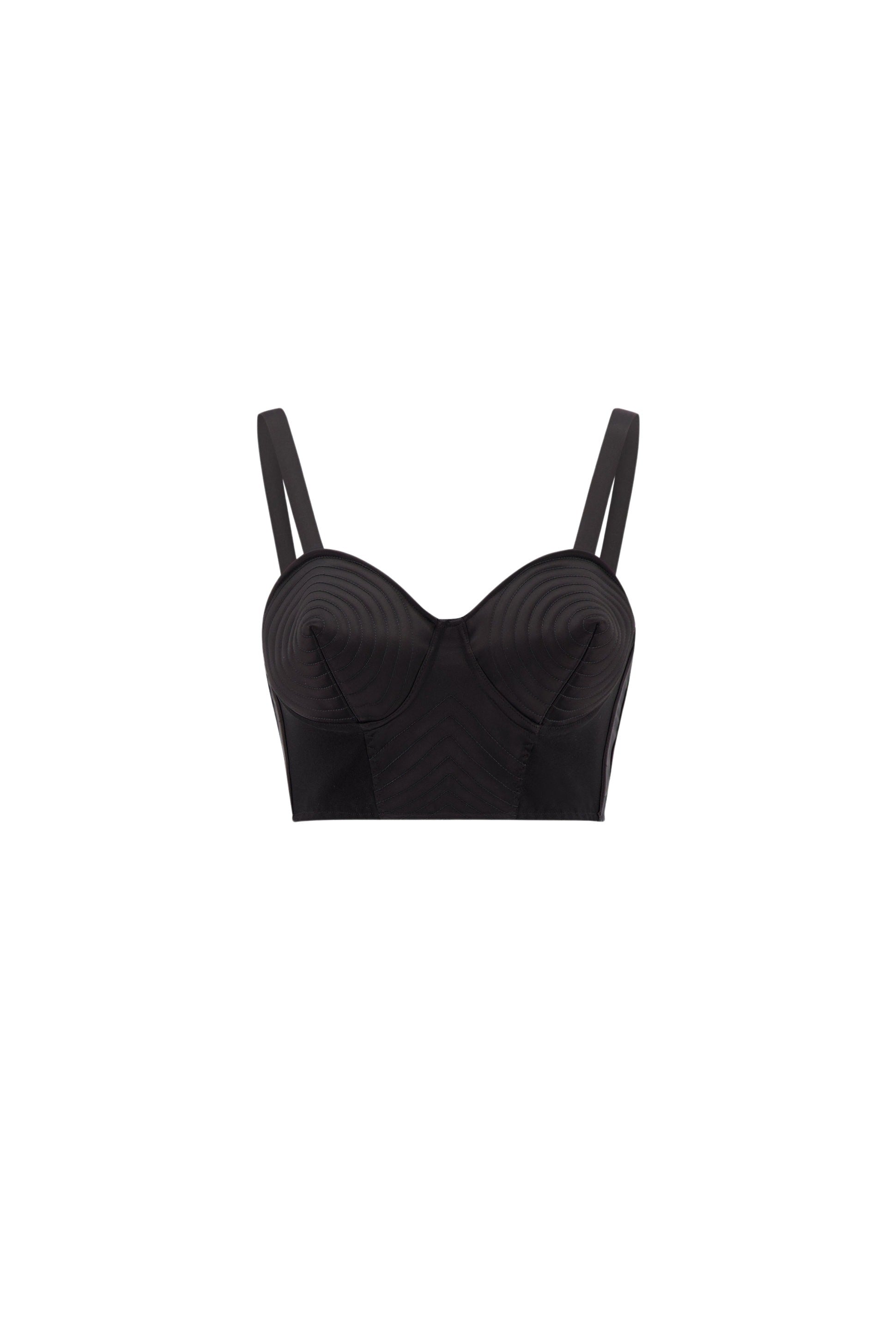Brassière JPG x Lotta Volkova en satin - Black