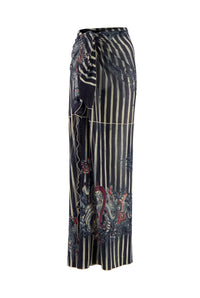 Paréo unisexe Tattoo marinière en tulle - Navy & Blue & White