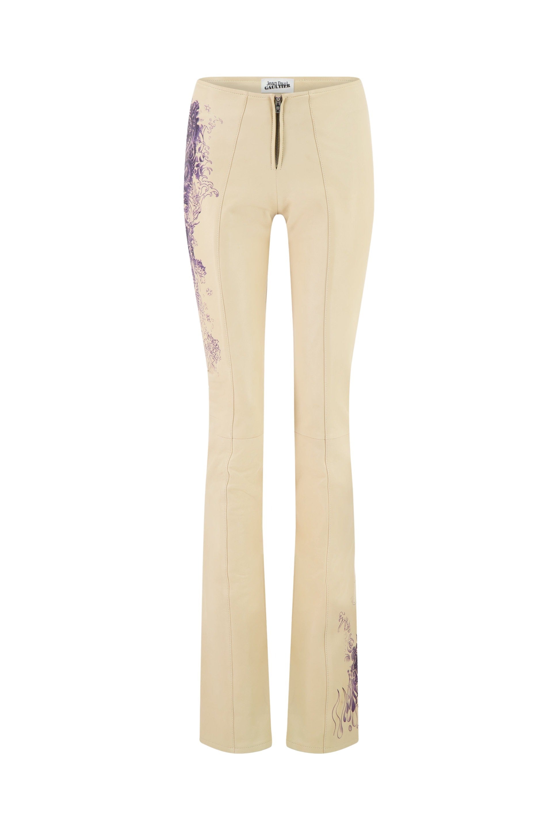 Pantalon Tattoo imprimé en cuir - Nude & Navy