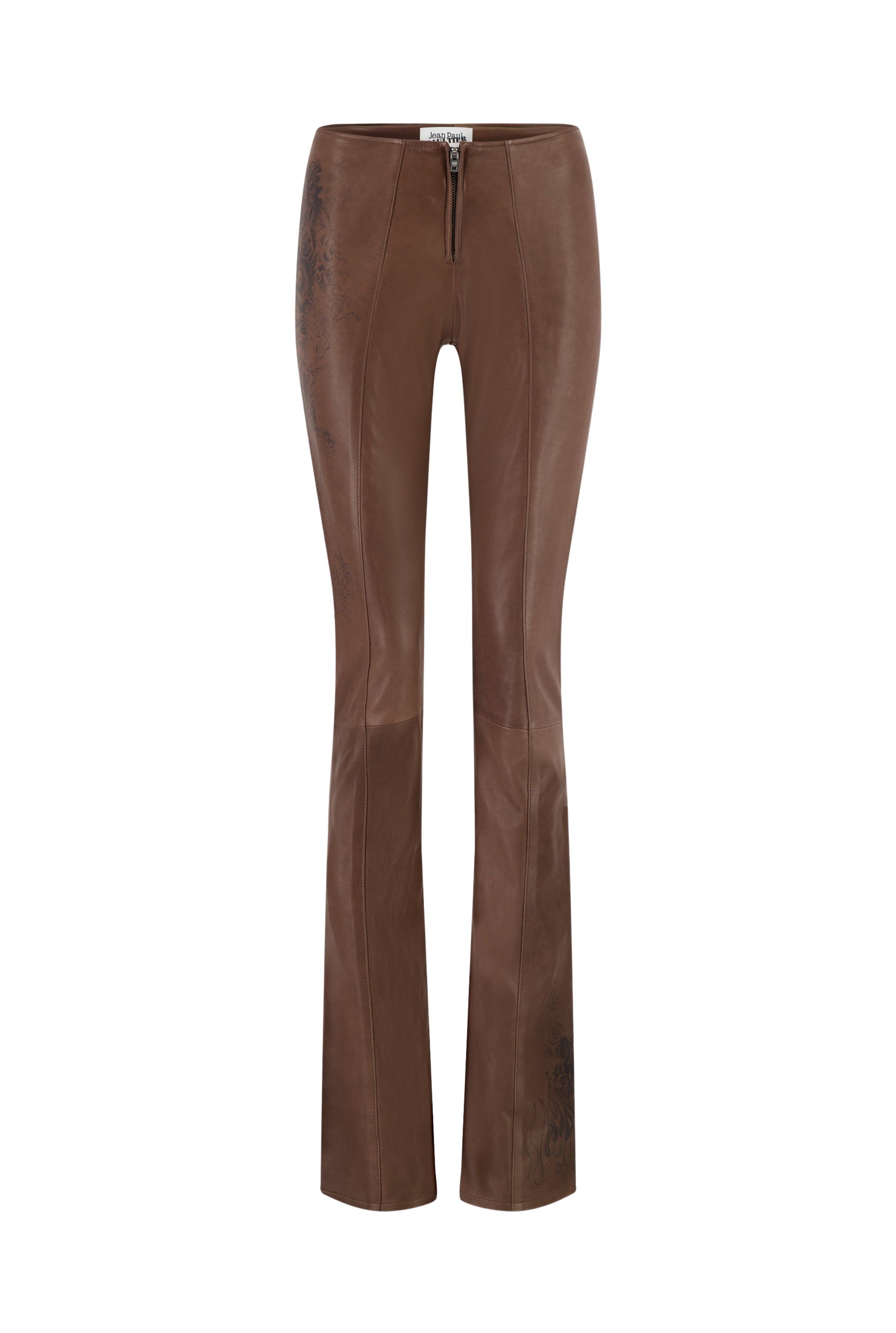 Pantalon Tattoo imprimé en cuir - Ebene & Black