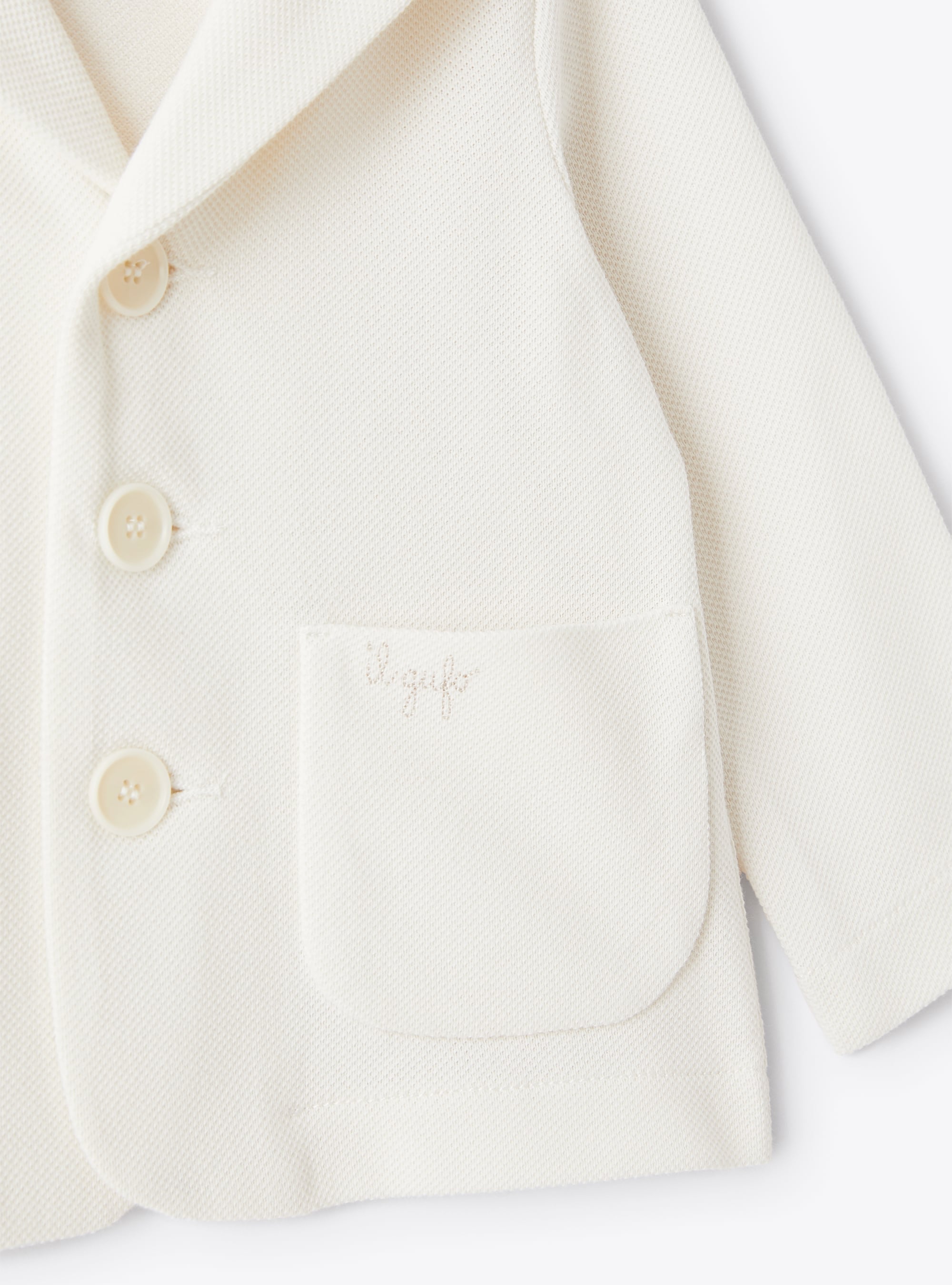 Piqué blazer - Shell White