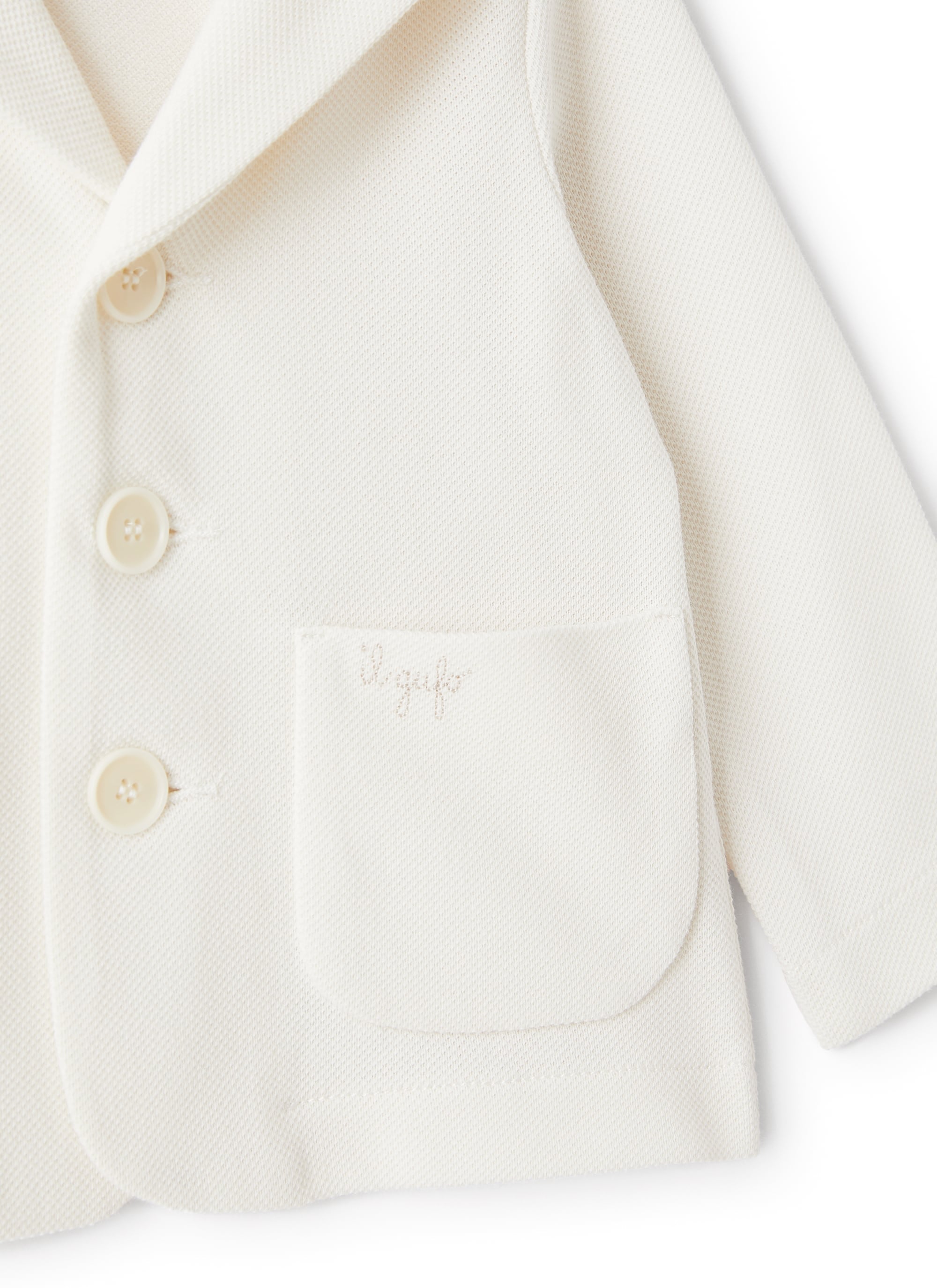 Blazer in piquet bianco