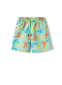 Printed crab swim shorts - Aqua Green