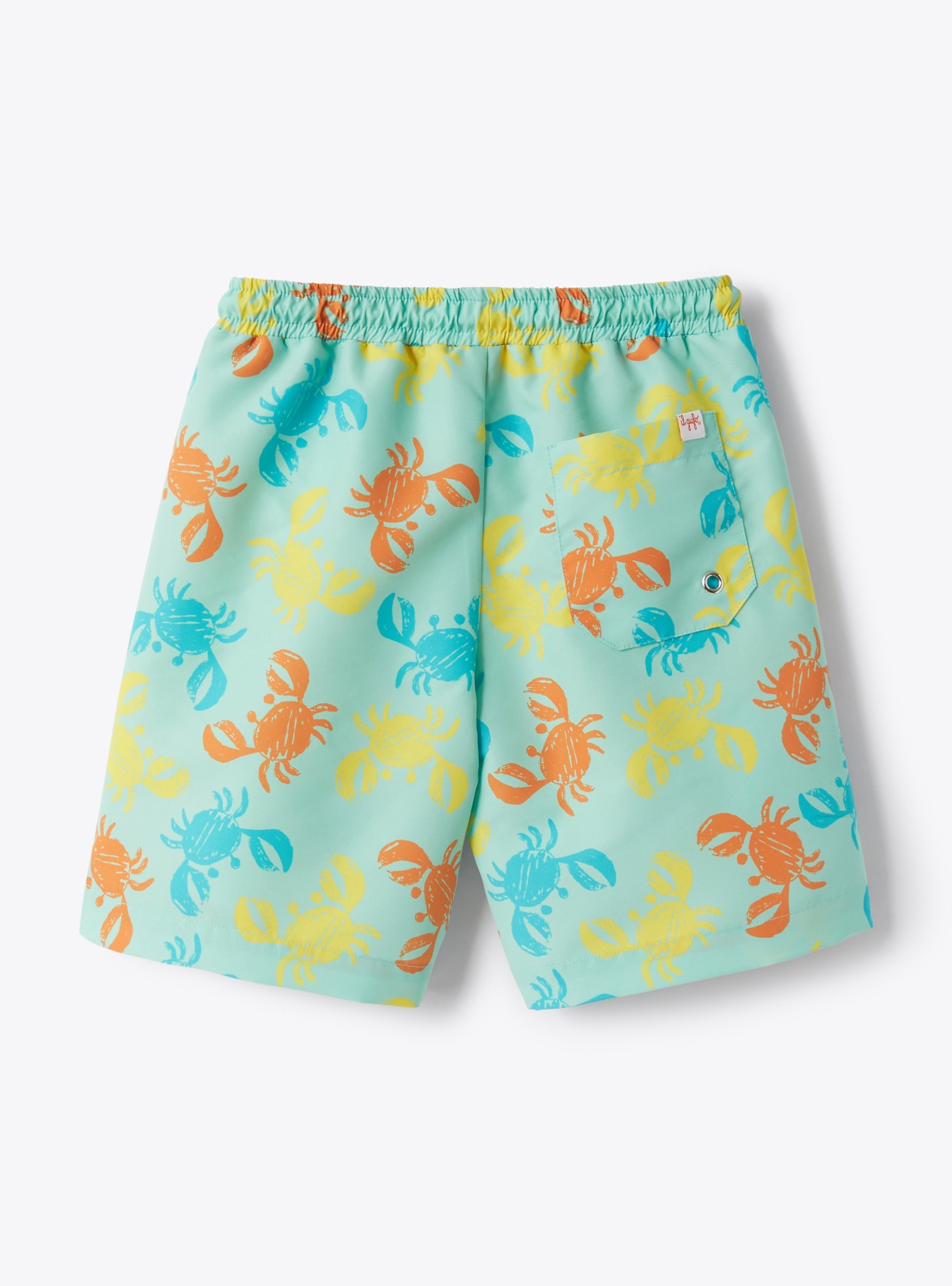 Printed crab swim shorts - Aqua Green