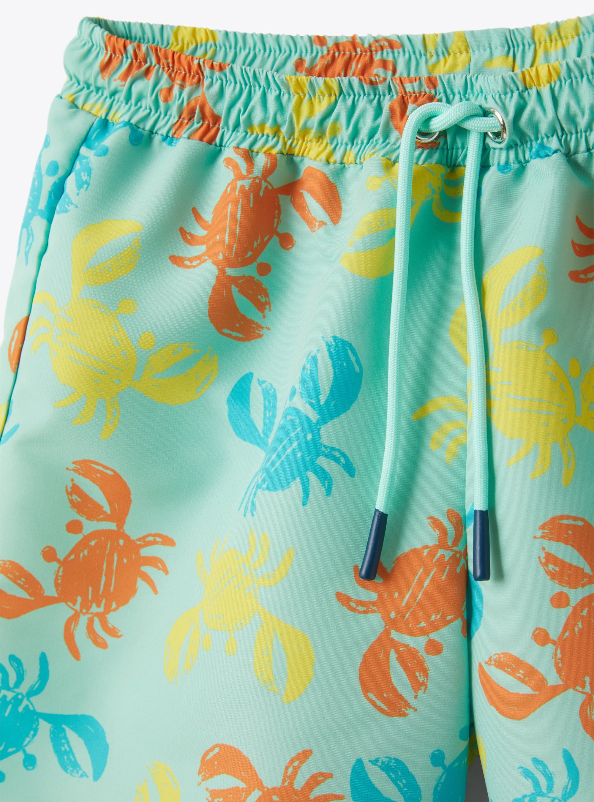 Printed crab swim shorts - Aqua Green