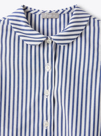 Camicia smanicata a righe bicolore