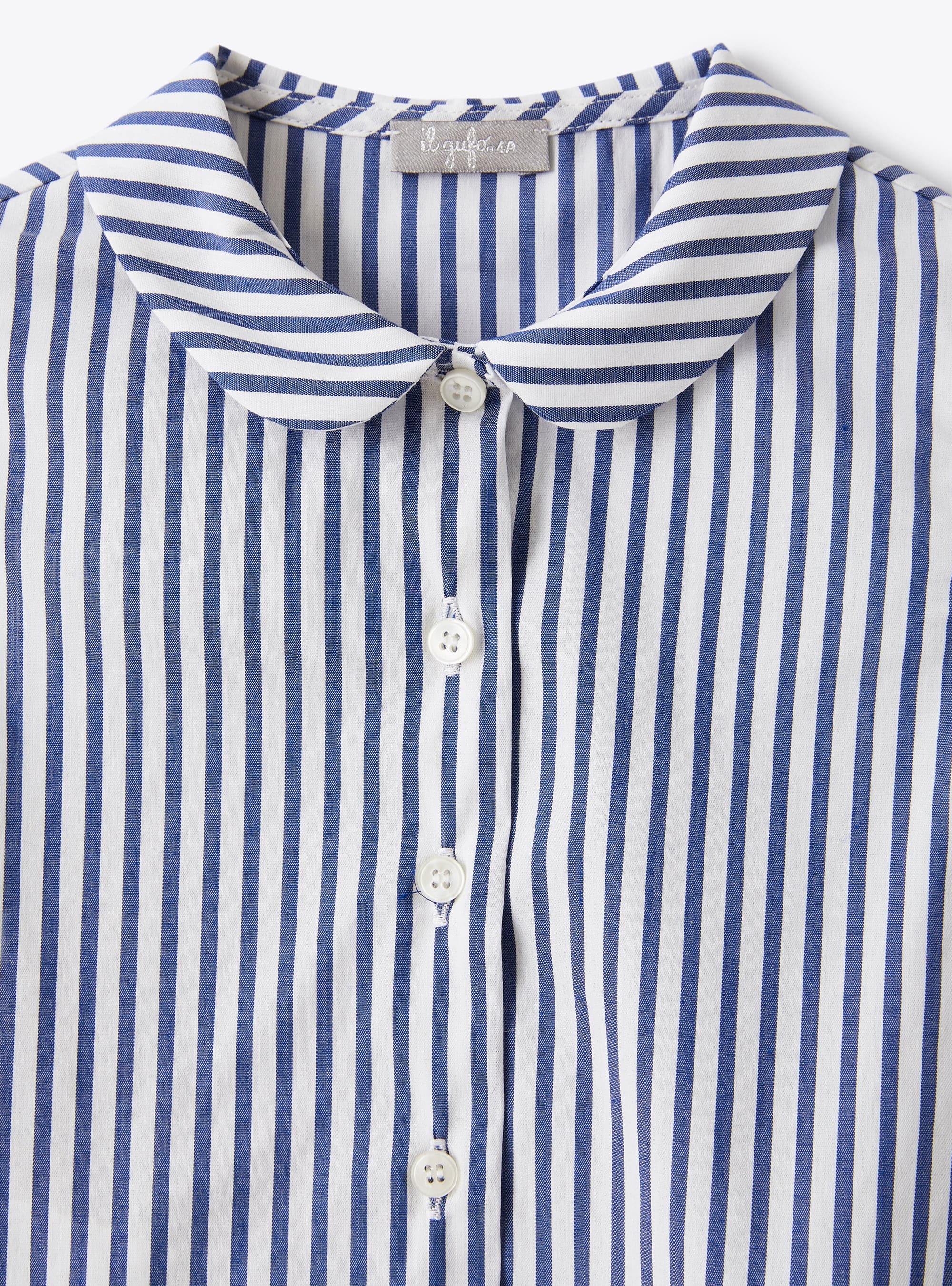 Camicia smanicata a righe bicolore