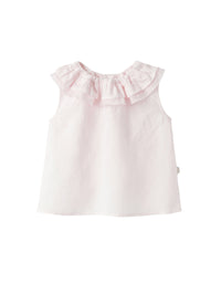 Sleeveless linen top - Pearl Pink