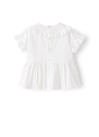 Camicia in popeline bianco con ruche