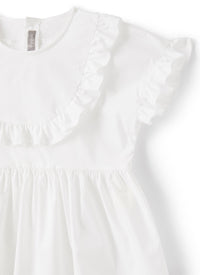 Camicia in popeline bianco con ruche