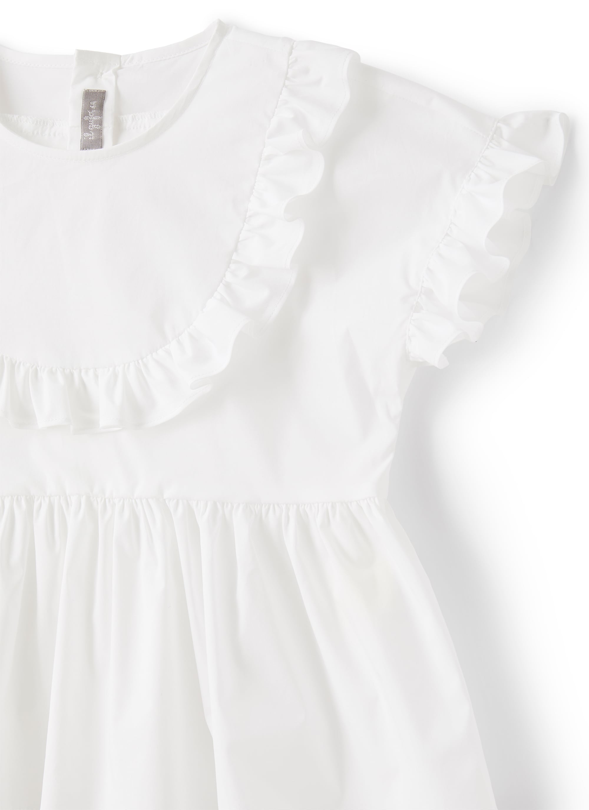 Camicia in popeline bianco con ruche