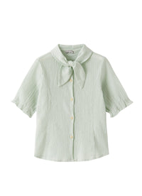 Camicia in tela crepon verde