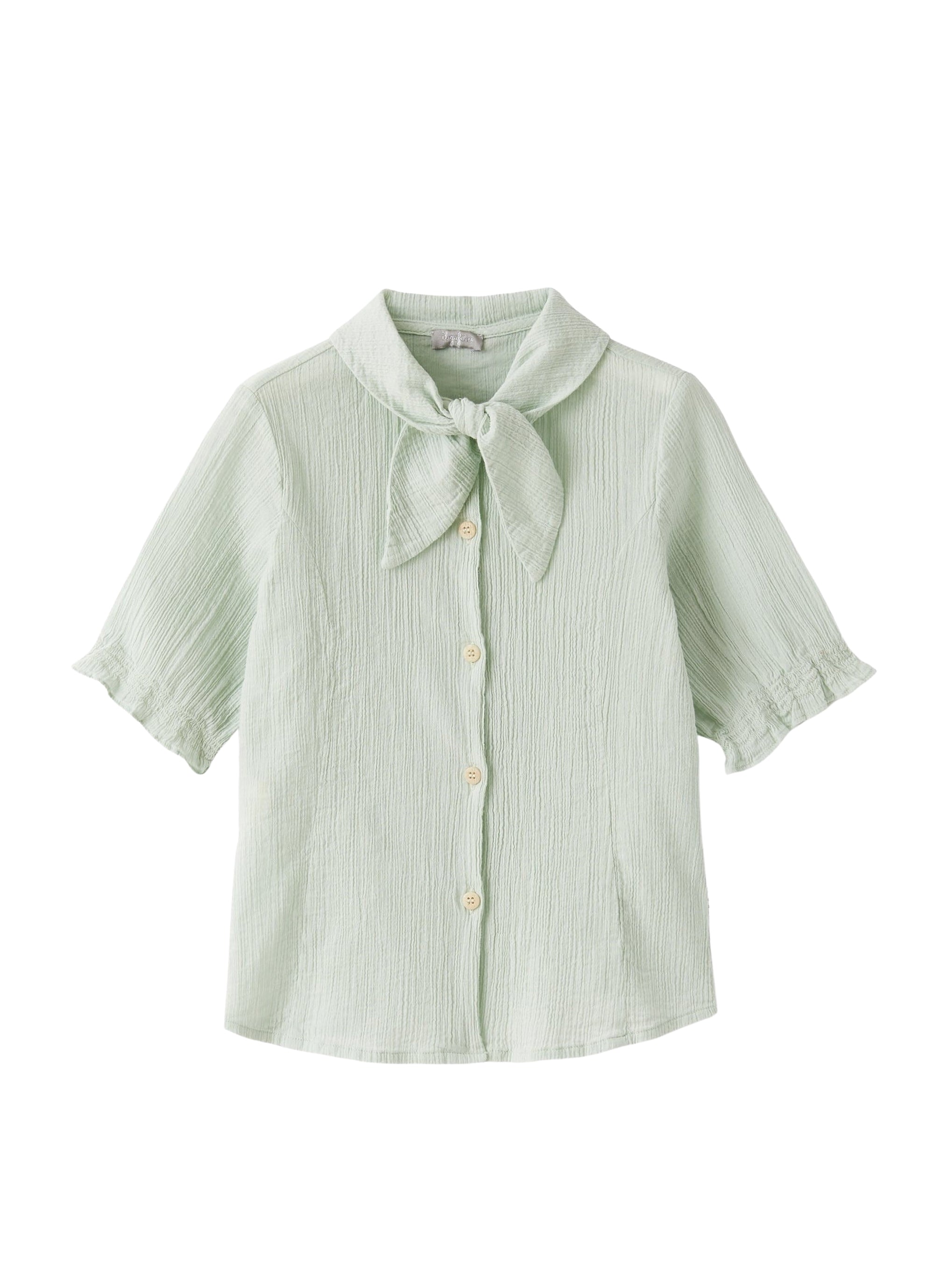 Camicia in tela crepon verde