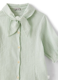 Camicia in tela crepon verde
