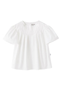 Camicia in raso di cotone bianco