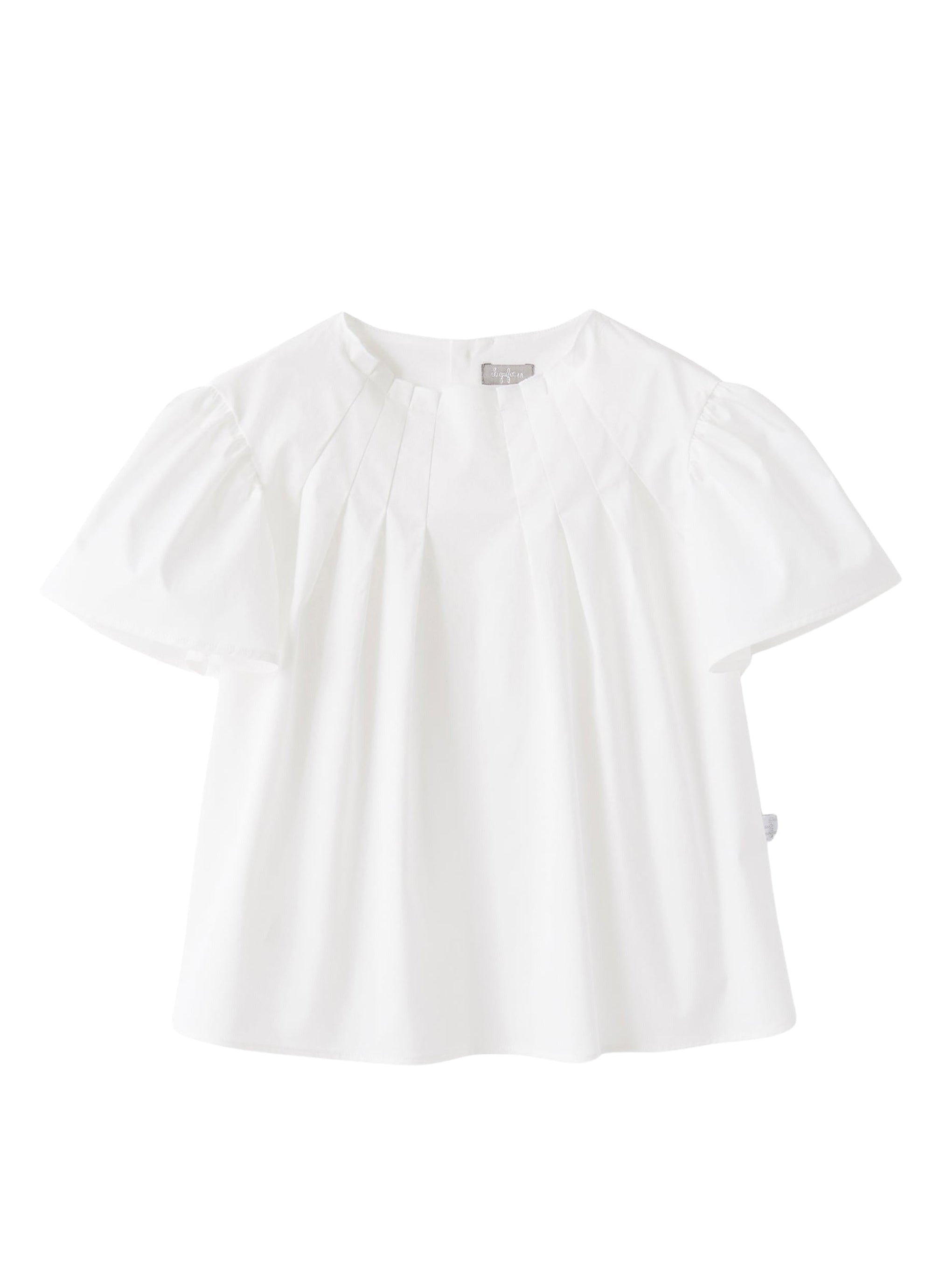 Camicia in raso di cotone bianco
