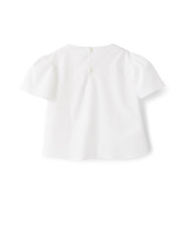 Camicia in raso di cotone bianco