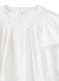 Camicia in raso di cotone bianco