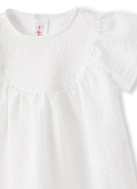 Top in cotone goffrato bianco