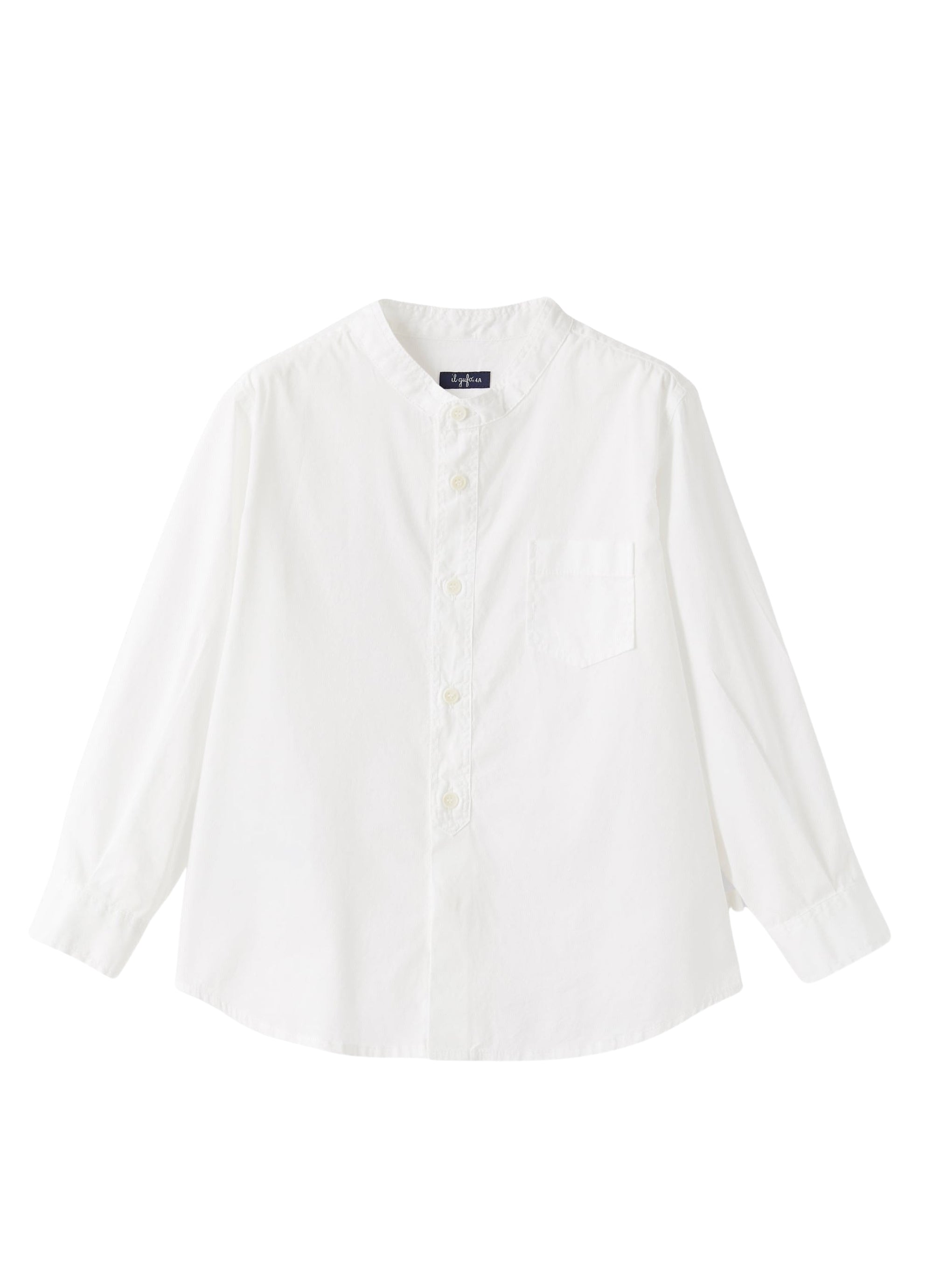Camicia coreana in popeline bianco