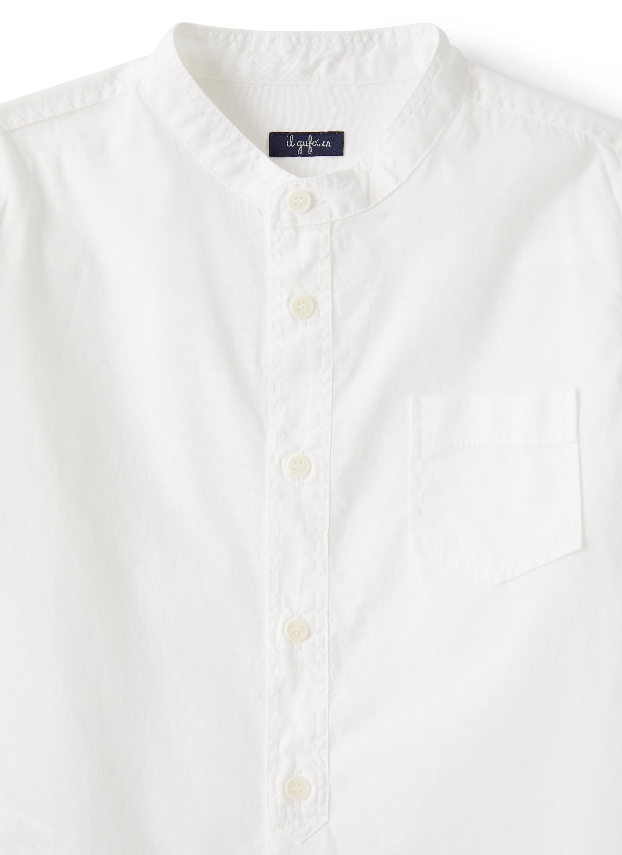 Camicia coreana in popeline bianco