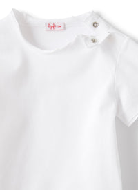 Completo con salopette in lino madras