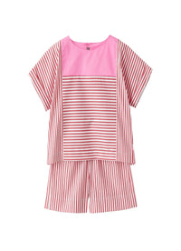 Completo due pezzi in cotone a righe