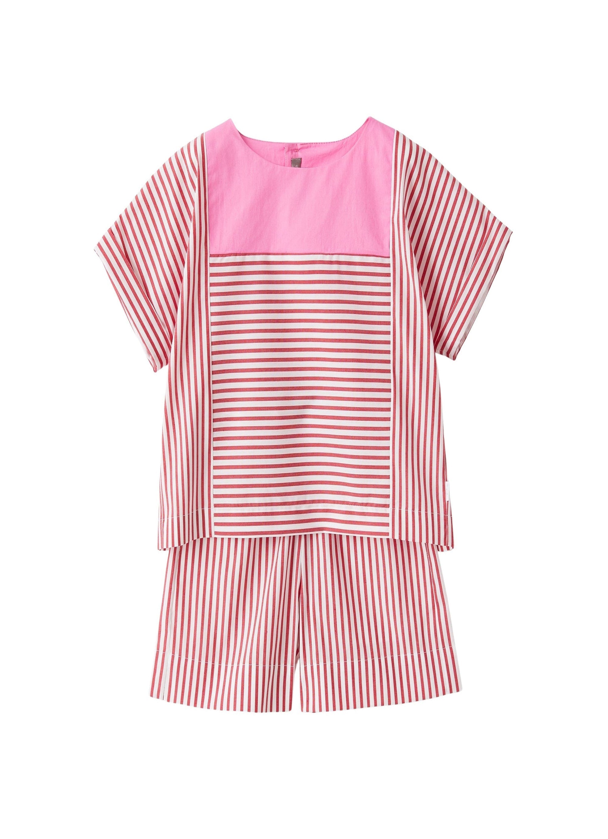 Completo due pezzi in cotone a righe