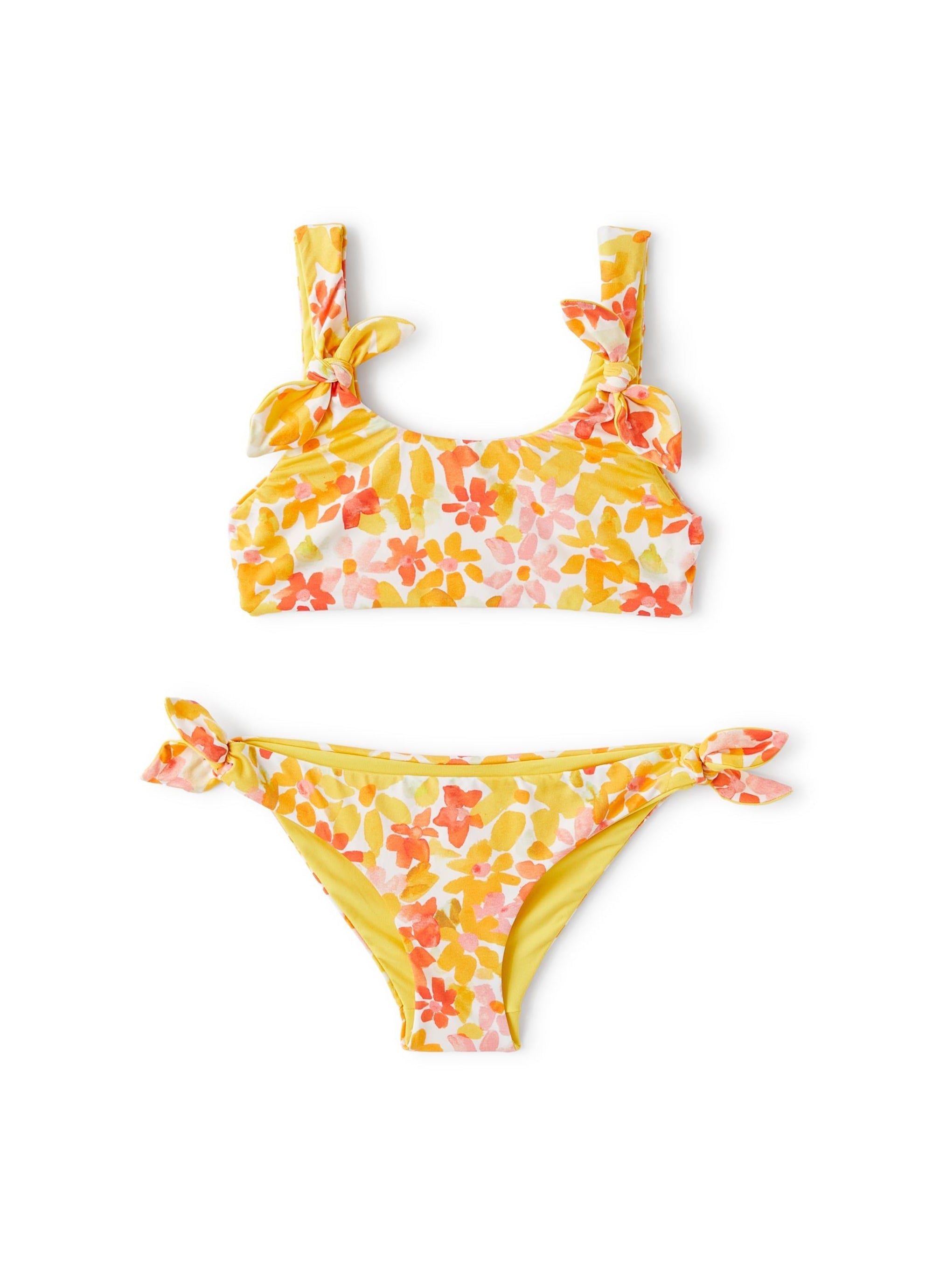 Floral print two-piece swimming costume - Multicolor & Yellow Sun