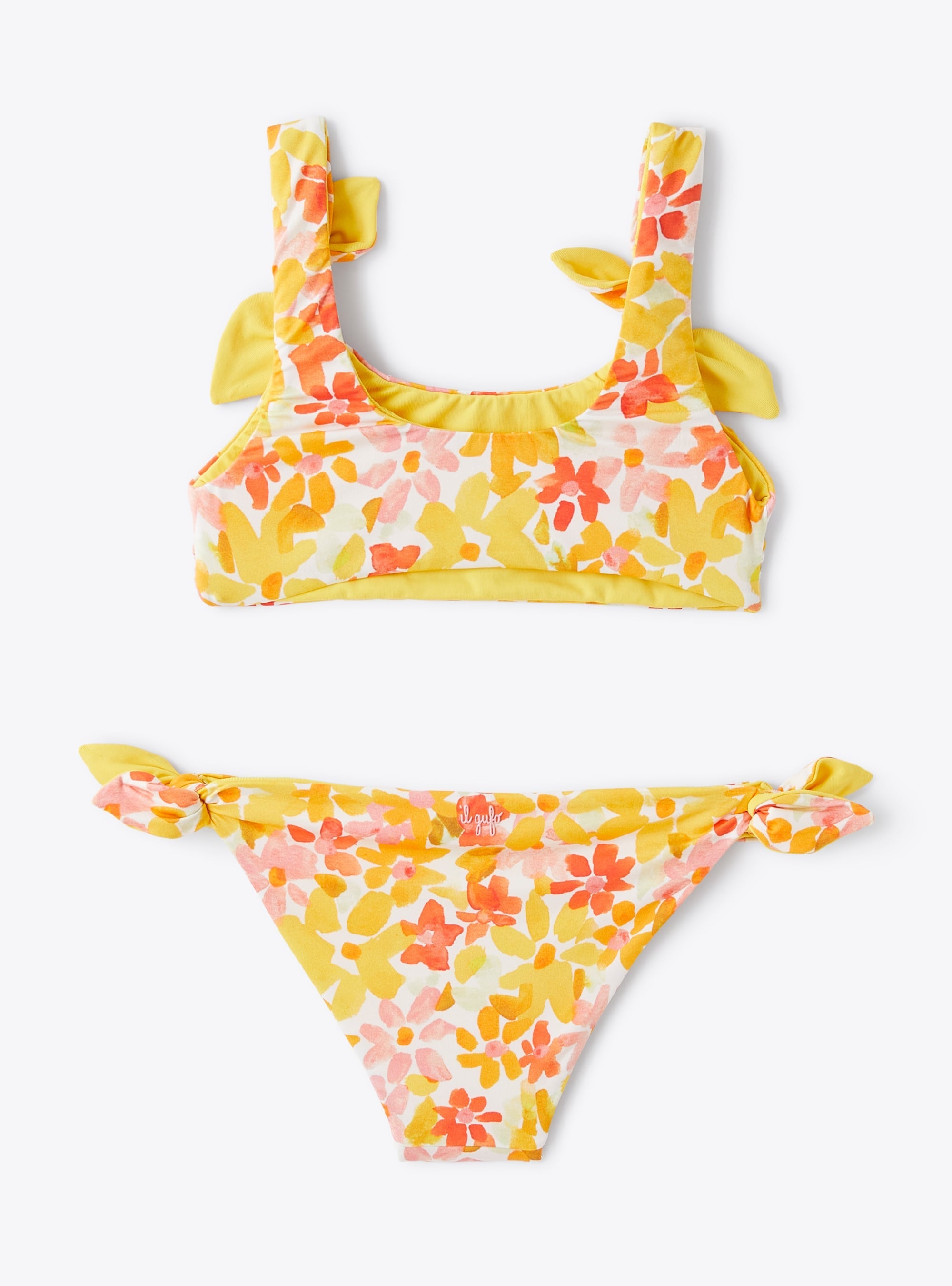 Floral print two-piece swimming costume - Multicolor & Yellow Sun