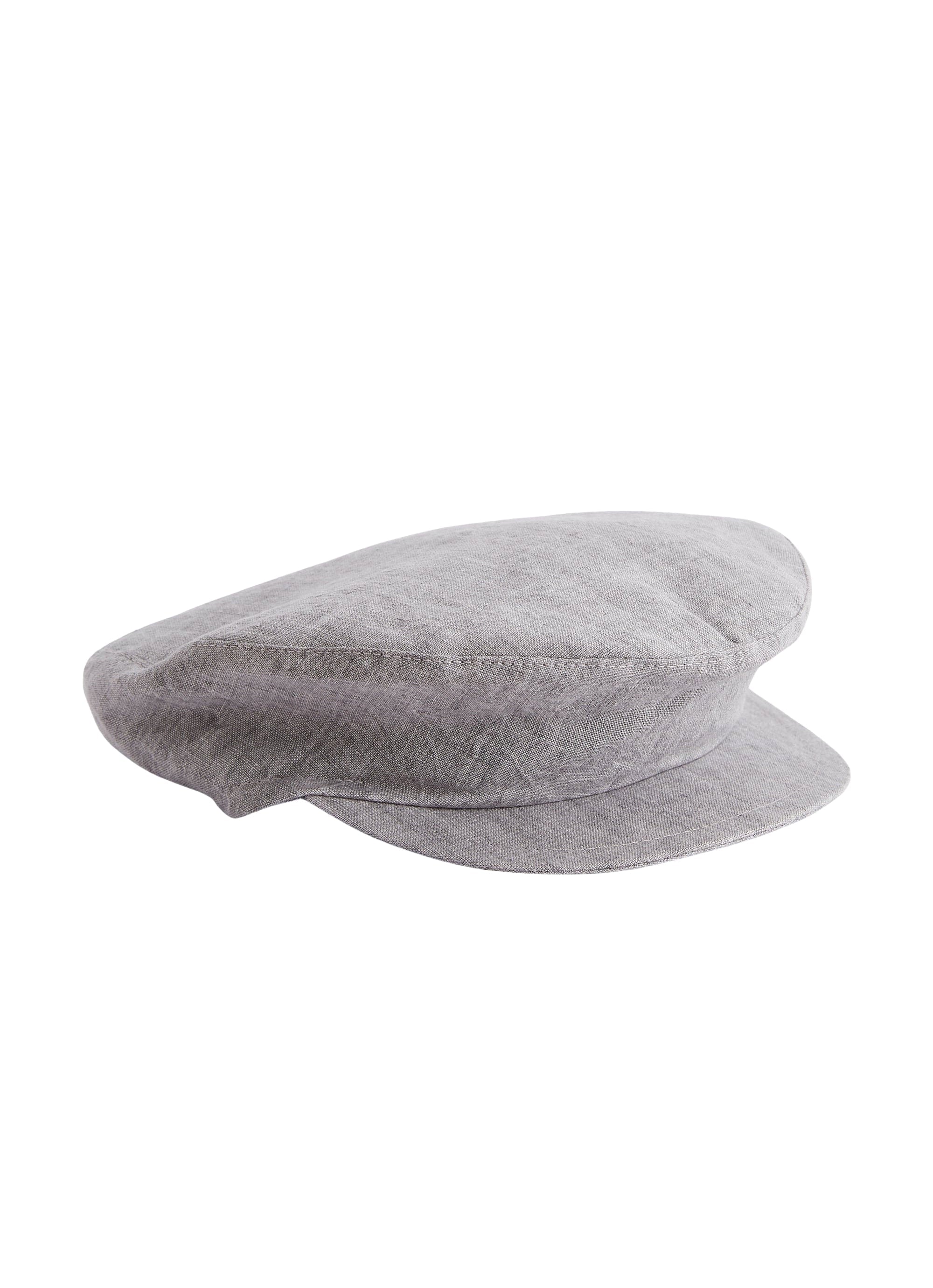 Cappello stile coppola in lino grigio