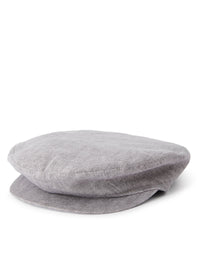 Cappello stile coppola in lino grigio