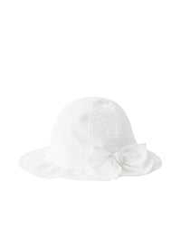 Cappello in cotone goffrato bianco