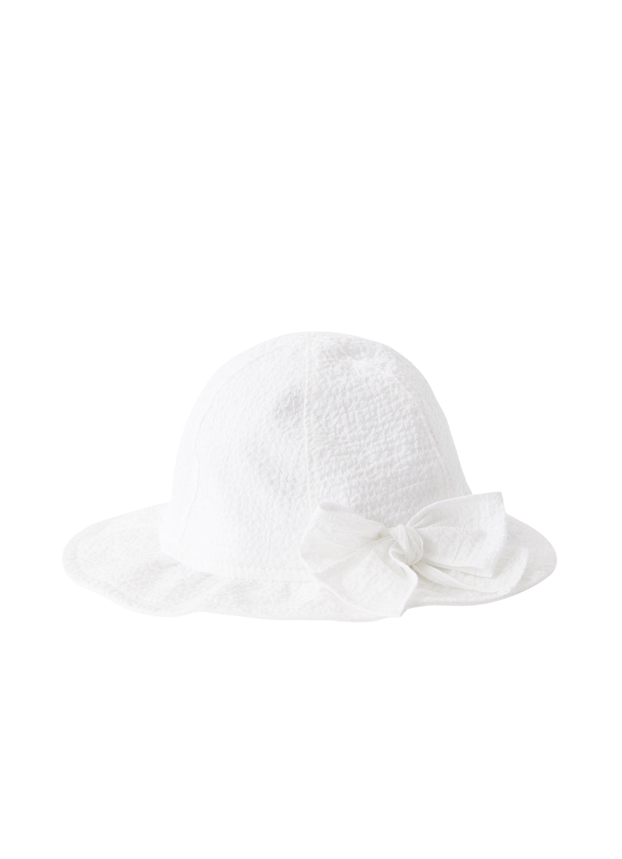 Cappello in cotone goffrato bianco