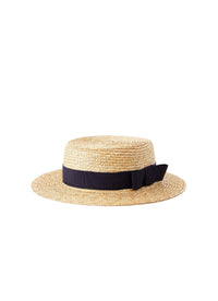 Cappello in rafia con gros blu