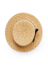 Cappello in rafia con gros blu