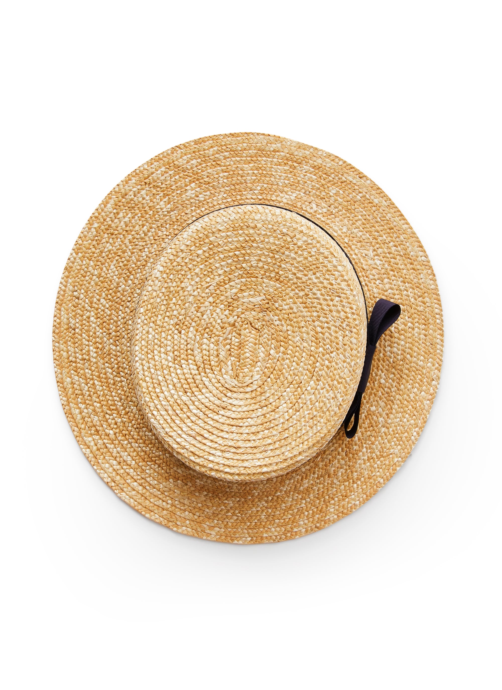 Cappello in rafia con gros blu