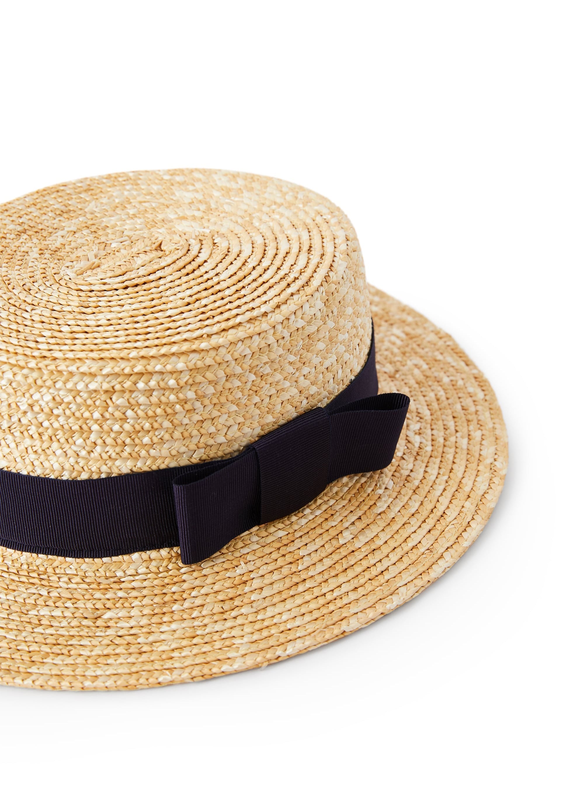 Cappello in rafia con gros blu