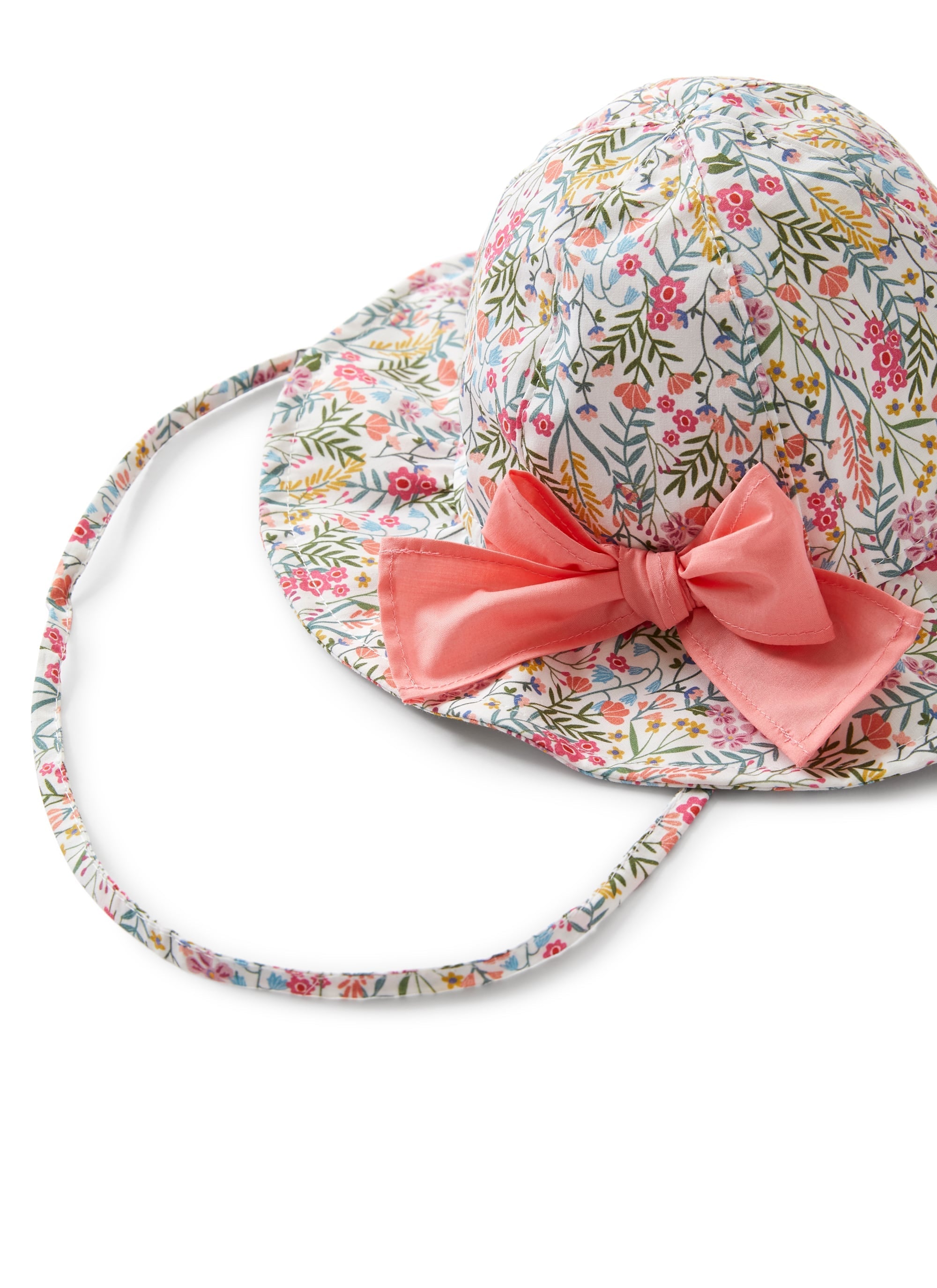 Cappello in cotone con stampa fiori