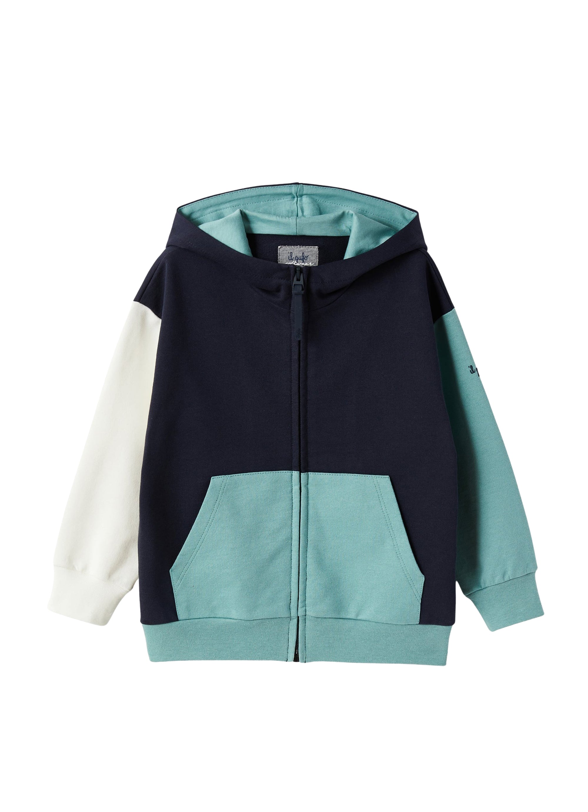 Felpa  color block con zip