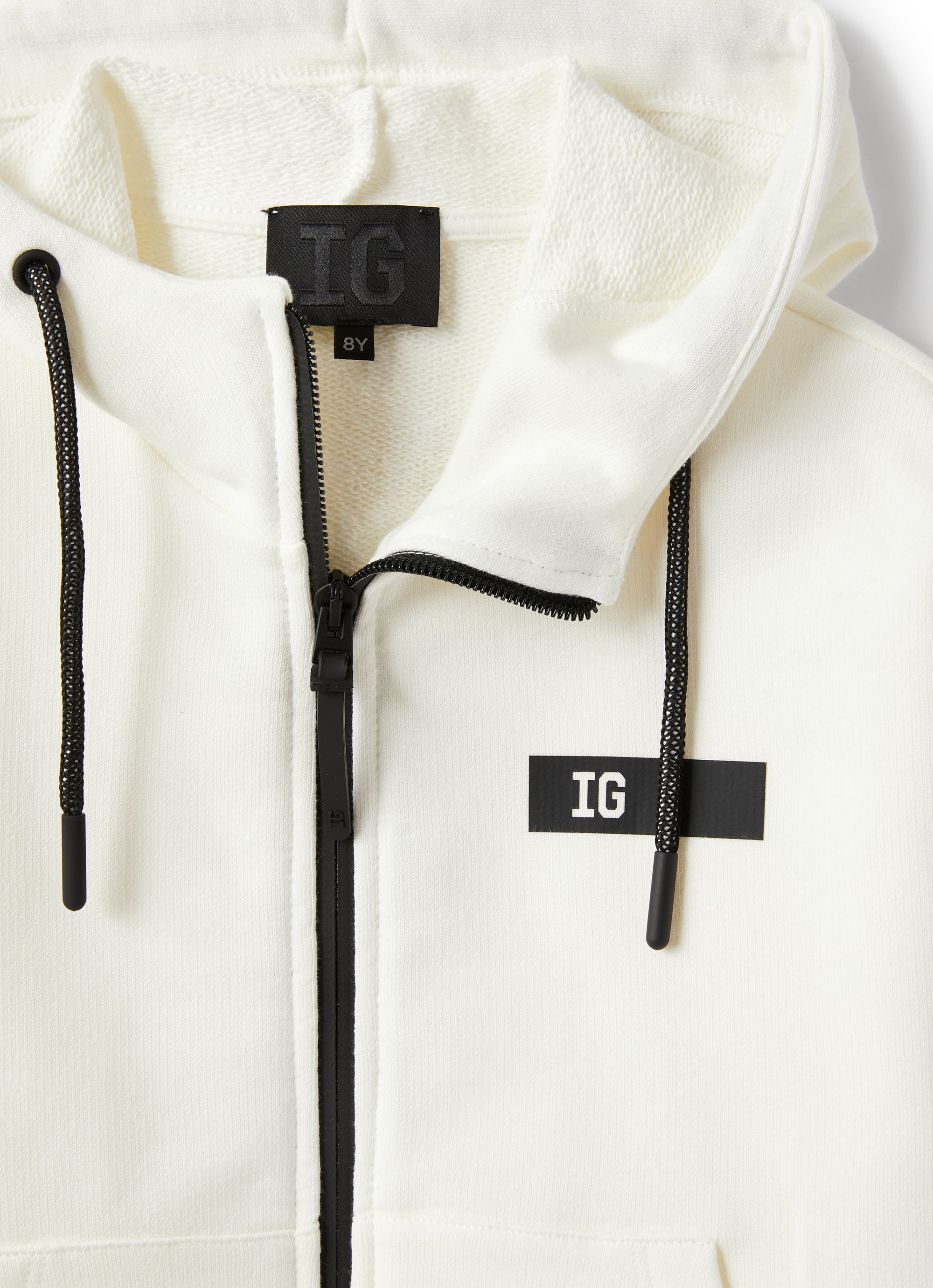 Giacca felpa con zip bianca