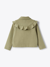 Short fleece jacket - Green Oregano