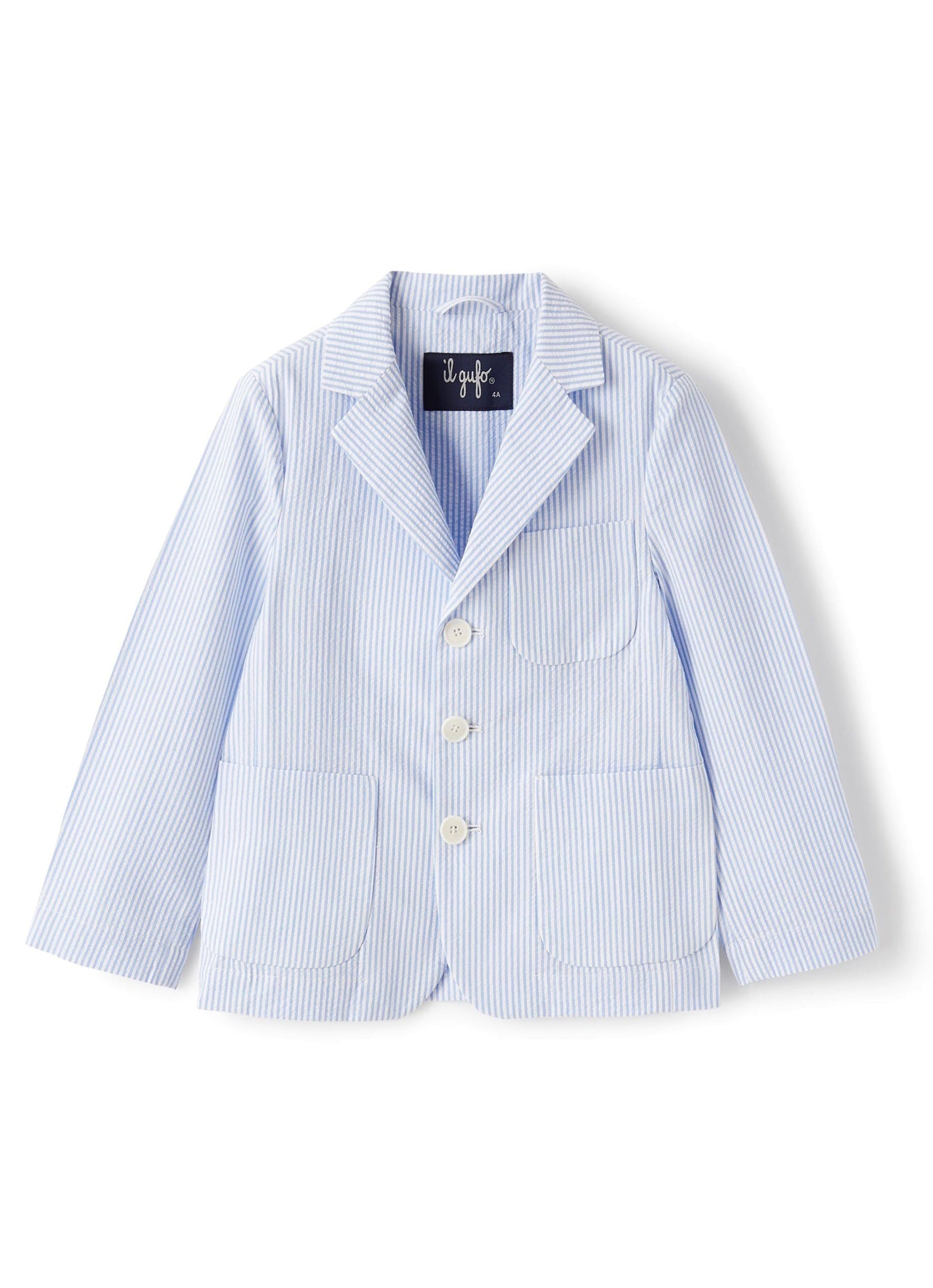 Striped crepe blazer - Light Blue