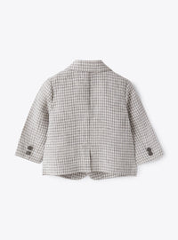 Blazer boutonné en lin - Stone Grey Check