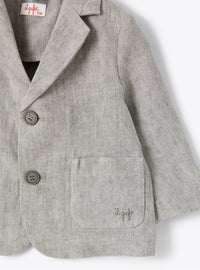 Blazer boutonné en lin - Stone Grey