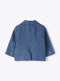 Blazer in lino  blu