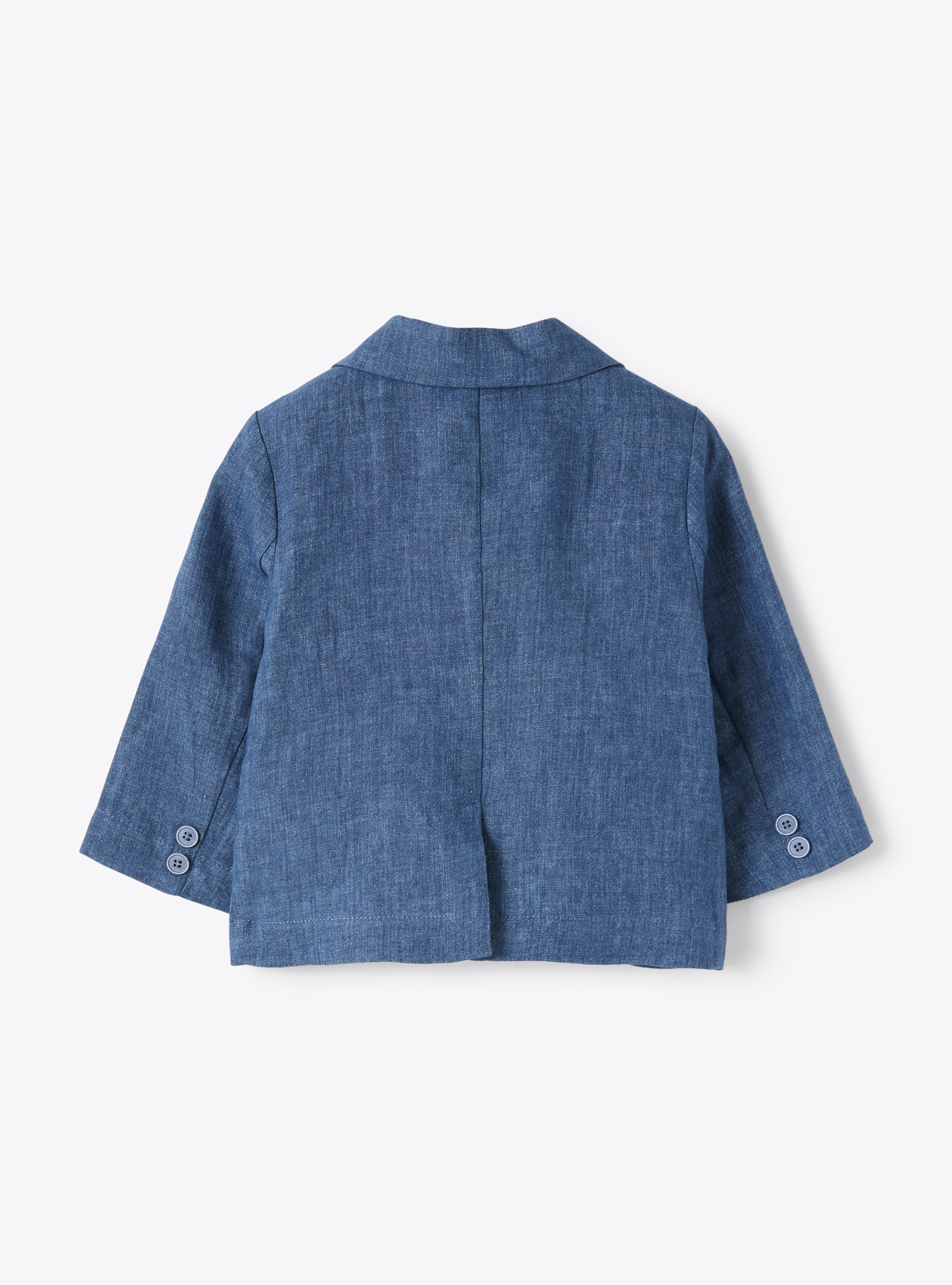 Blazer in lino  blu