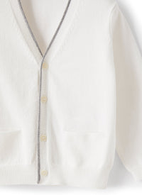 Cardigan bianco in cotone organico