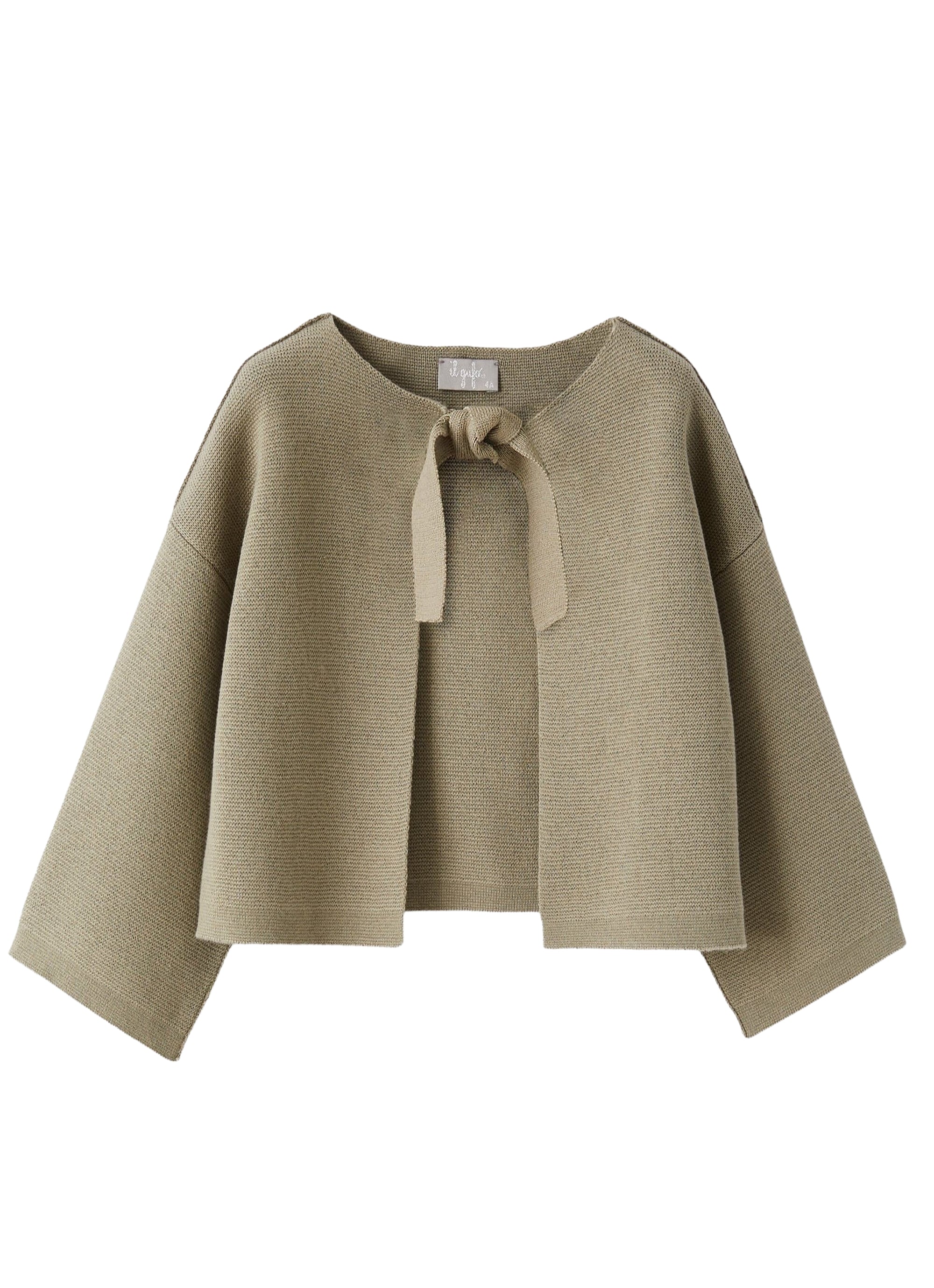 Cardigan in cotone organico con fiocco