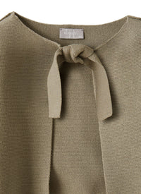 Cardigan in cotone organico con fiocco
